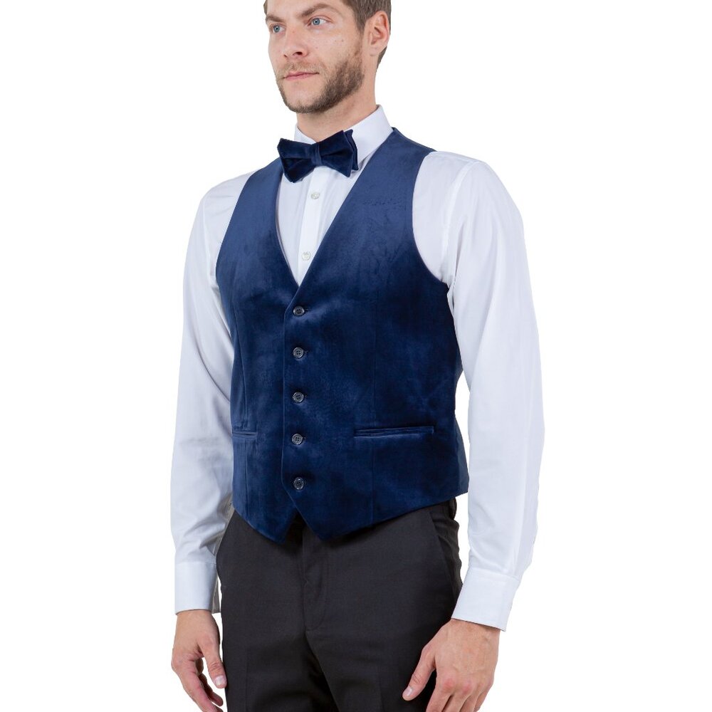 Brilliant Blue Velvet Vest: Elevate Your Formal Attire with a Touch of Luxury